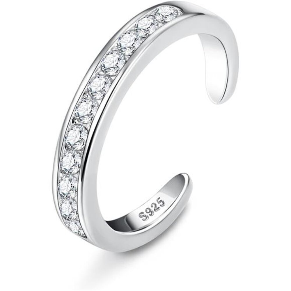 925Sterling Silver Toe Rings for Women 18K WhiteGold Plated Arrow Heart Infinity